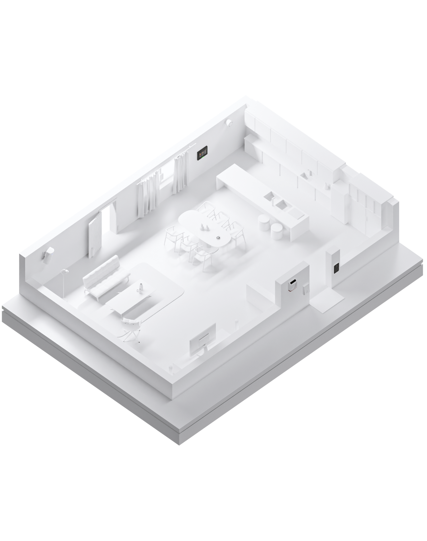 Staniot smart security system & accessories axonometric diagram view inside home floor plan