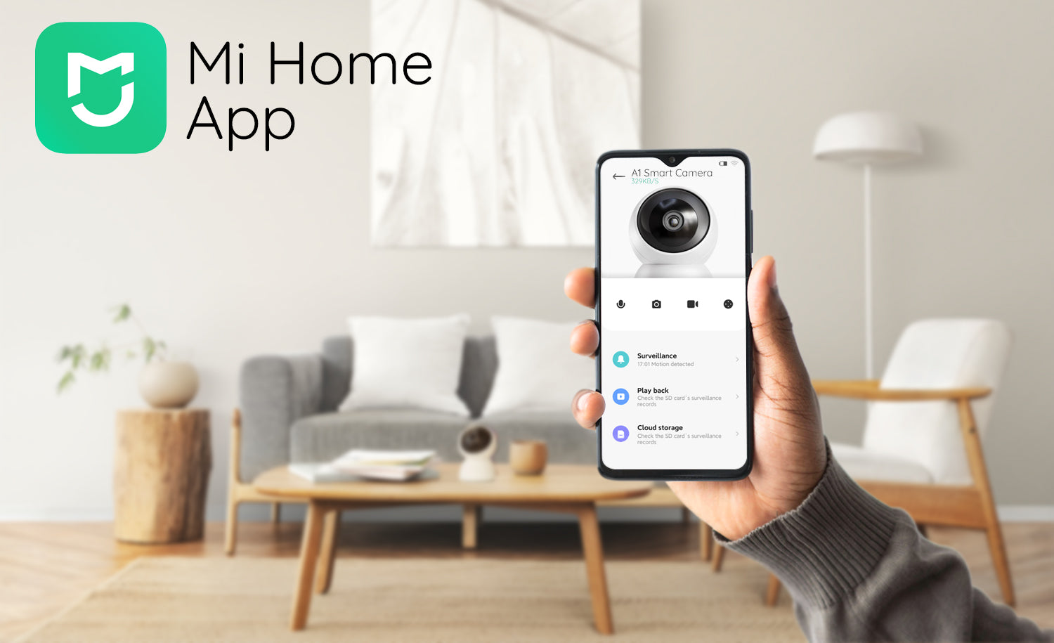hand-holding-phone-with-mi-home-app-open-and-imilab-A1-camera-on-the-phones-screen-connected